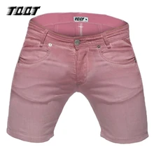 Tqqt männer schließt beiläufige denim shorts cargo short reißverschluss bermuda männlich herren bunten kurze regelmäßige dünne kurze jeans 5p0610