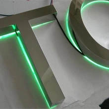 Фабричный выход из нержавеющей стали канальный буквенный знак для магазина, освещенный логотип канала