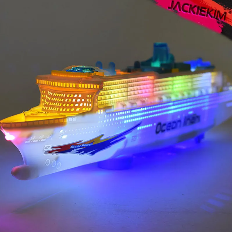 

New Big Pool Liner Cruise Ship Flashing LED Light Music Sound Ship Model Toy For Children Christmas Gift Free Shipping