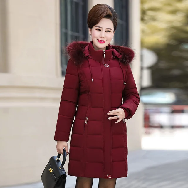 Aliexpress.com : Buy 2018 Middle aged Women Cotton Coat Winter Parka ...