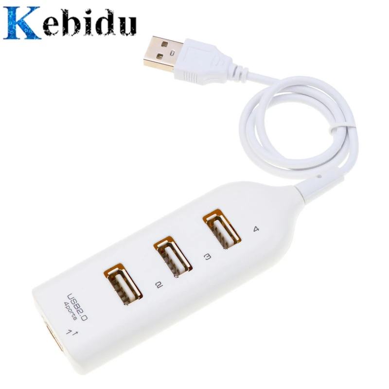 

kebidu Mini 4 Port USB HUB 2.0 High Speed Splitter Adapter with Cable Computer Peripheral 4 Ports for PC Laptop Computer