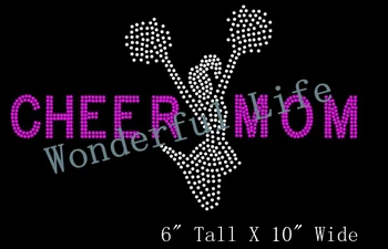 

Free shipping CHEER MOM U CHOOSE FAVORITE RHINESTONE IRON ON TRANSFER Iron On Hotfix