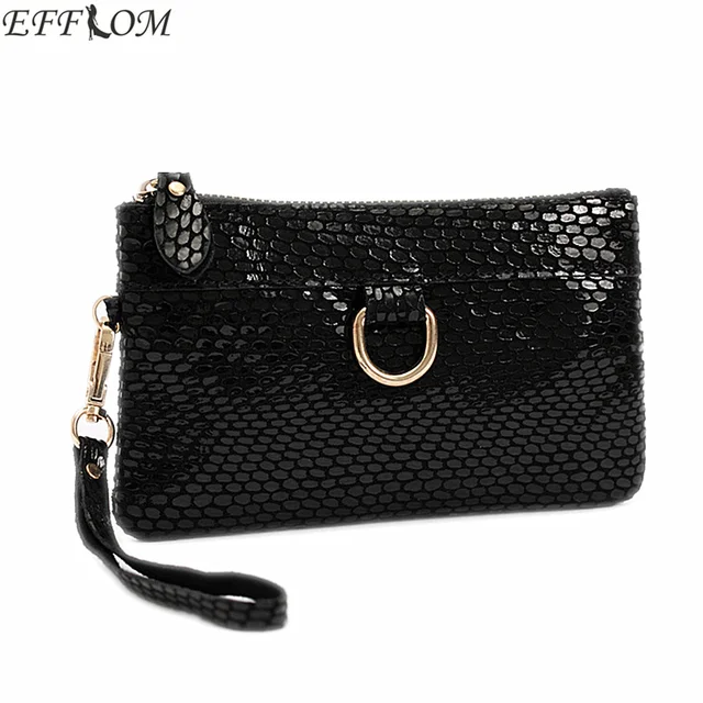 Fashion Women Bags Genuine Leather Suede Clutch Purse Leisure Fashion Women Bags Genuine Leather Suede Clutch Purse Leisure Serpentine Day Clutches With Wristlet Small