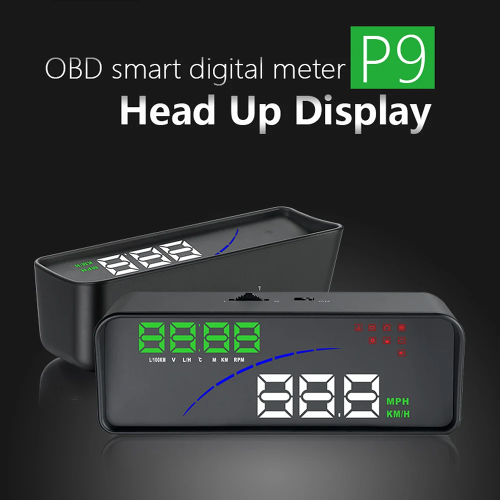 Car P9 HUD Head Up Display OBD Smart Digital Meter 2 Display Way Water Temperature Voltage