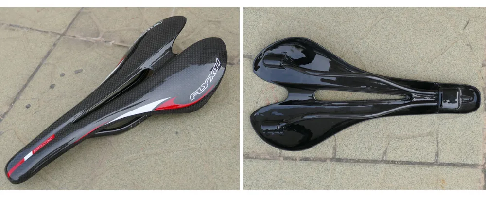 

Super light MTB bike/road Bicycle full carbon fibre hollow out Saddle Seat 110g - Red white