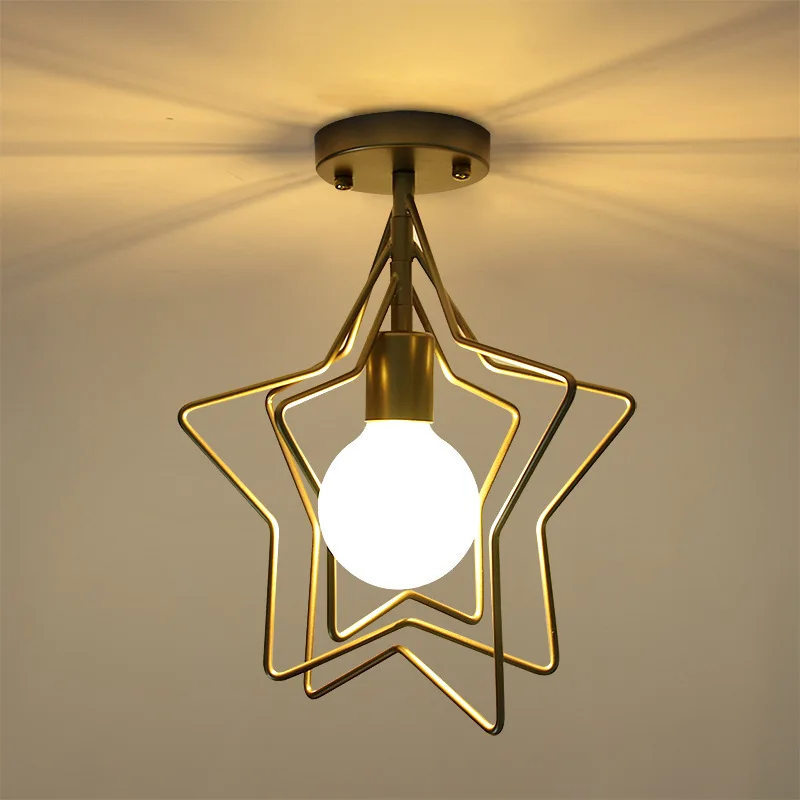 

Nordic Star Ceiling Light Hallway Corridor Aisle Ceiling Mounted E27 Lamp Modern Creative 3 Layers Gold Ceiling Lamp