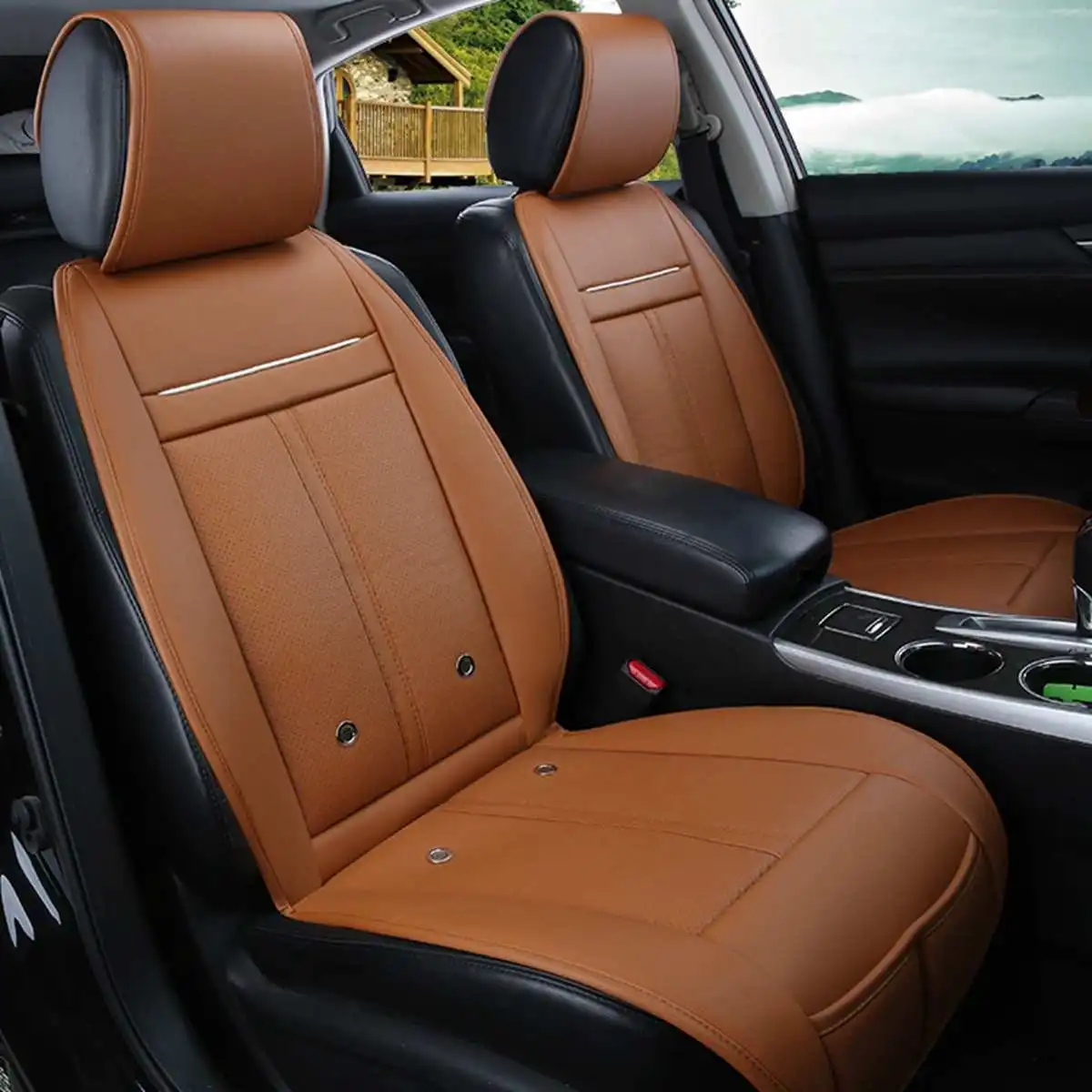 Универсальный чехол 3 в 1 для автомобильного сиденья, охлаждающий и теплый массажный стул с 8 вентиляторами, многофункциональные чехлы для сидений автомобиля - Название цвета: Orange