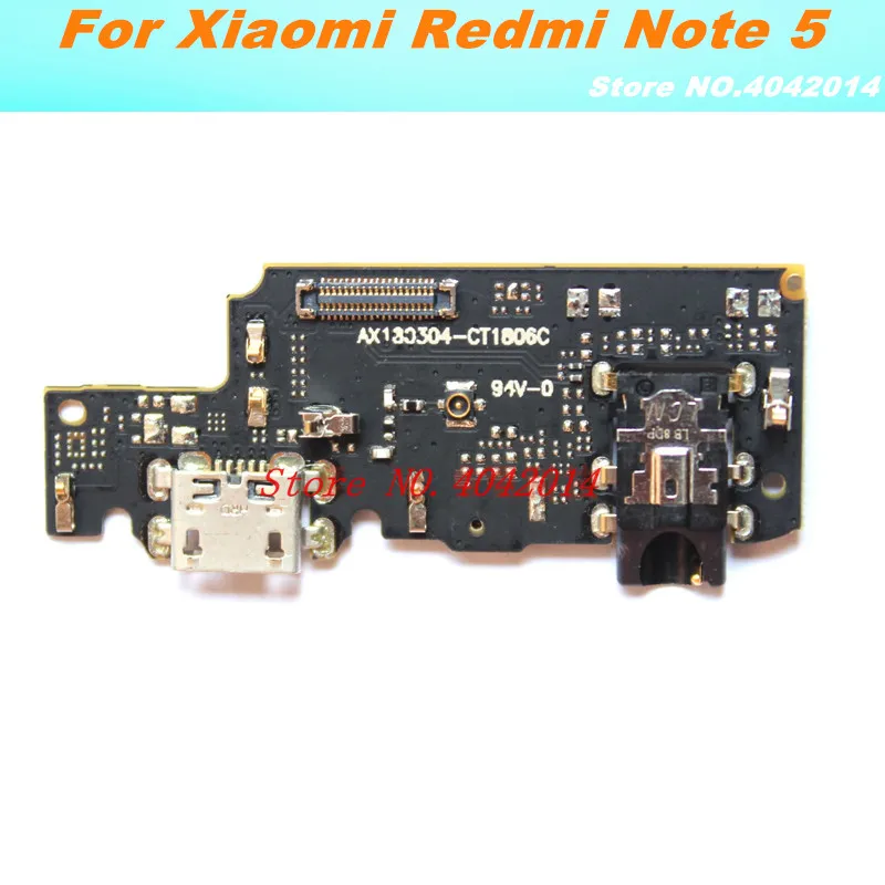 2 pcs MIXUEWEIQI New Original USB charging charger port dock module with Headphone jack Flex cable For Xiaomi Redmi Note 5