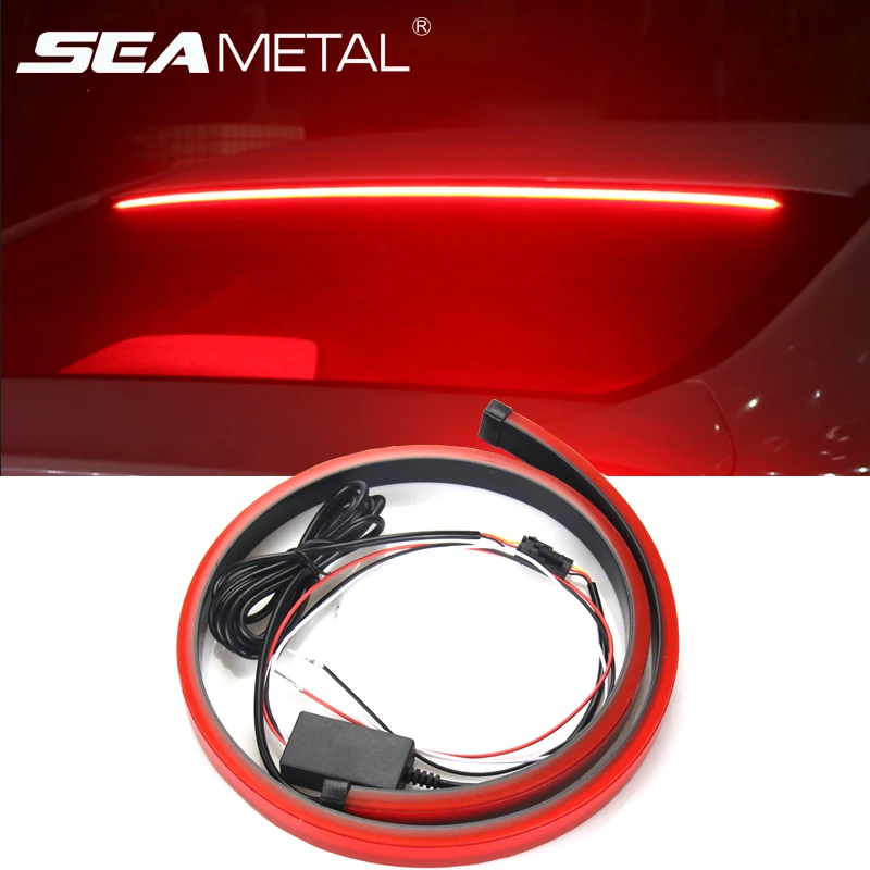 

Car High Brake Lights 90cm LED Flexible Strip Warning Signal Light Safety Driving in Auto High Mount Brake Stop Lamp Accessories
