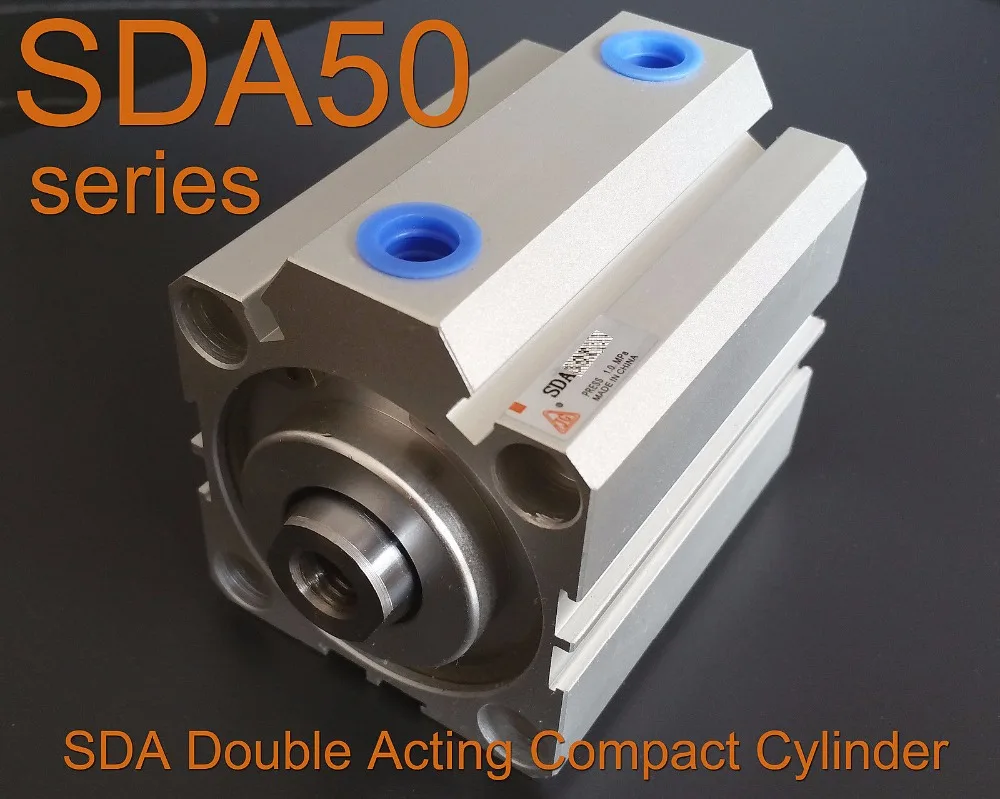 

High Quality SDA50 Series Pneumatic Double Acting Compact AIR Cylinder SDA50- 5mm 10mm 15mm 20mm 25mm 30mm 35mm 40mm 45mm 50mm