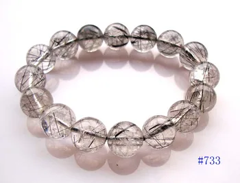 

Natural Black Rutilated Quartz Round Beads 13mm~14mm Bracelet Women Man Jewelry Accessories Weddings Parties Birthday Gift