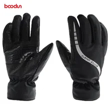 Boodun зимние термофлисовые мужские лыжные перчатки ветрозащитные водонепроницаемые сноубордические Нескользящие перчатки велосипедные мотоциклетные перчатки варежки