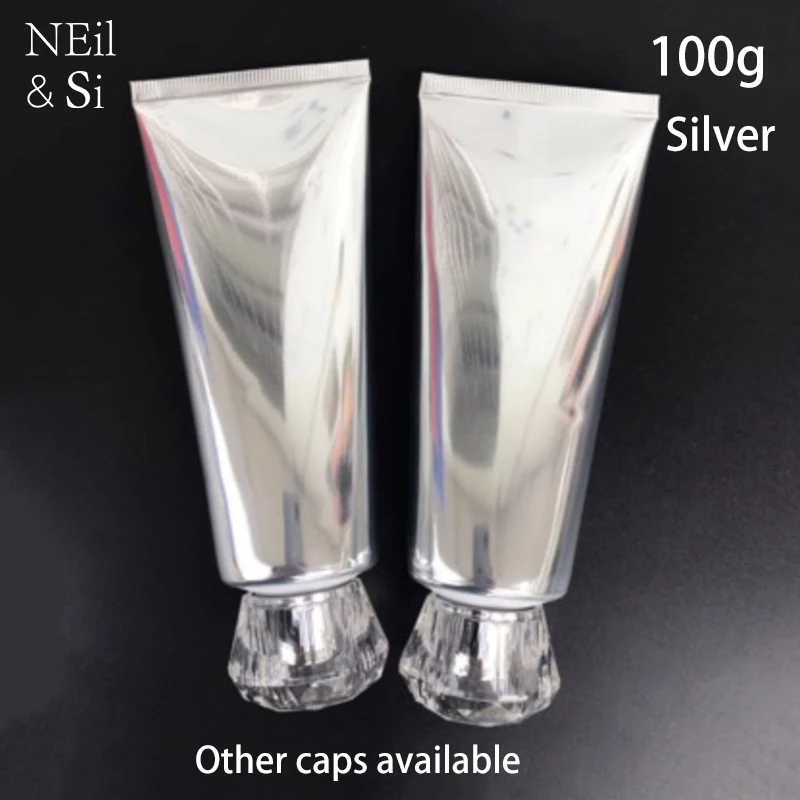 100ml Silver Plastic Squeeze Bottle 100g Cosmetic Facial Cleanser Cream