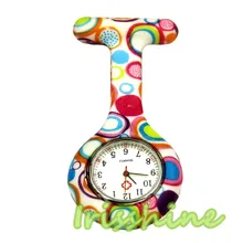Irissshine #7019 Colored Circles Nurse Clip-on Fob Brooch Pendant Hanging Pocket Watch Gift