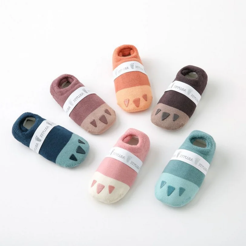 

1 Pair Lytwtw's Cute Kawaii Cat Claws Paw Newborn Baby Kids Boys Girls Cartoon Ankle Sock Gift Anti slip Floor Socks Cotton