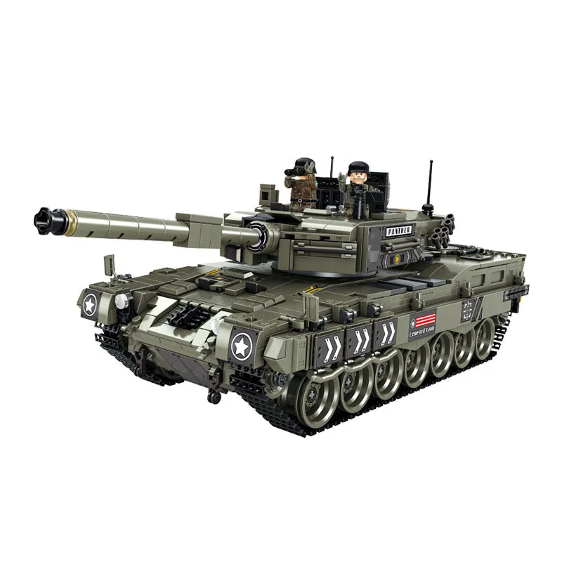 1747 шт. Военная серия мировая война Германия леопард 2 Основной боевой танк модель модели строительные блоки игрушки для детей Подарки