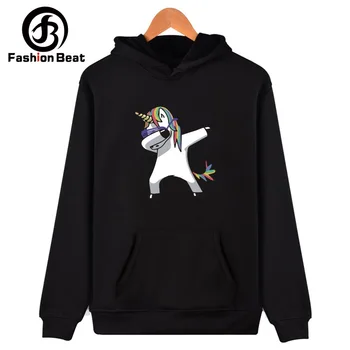 

Dabbing Unicorn Printed Couple Hooded Sweatshirts Cartoon Long Sleeve Sweatshirts Unisex Casual Hoodies Unicorn Pullover Jacket