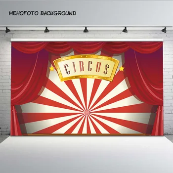 

Circus Backdrop Red Curtains Carnival Birthday Party Banner Photography Baby Shower Photo Studio Backgrounds Photobooth MW234