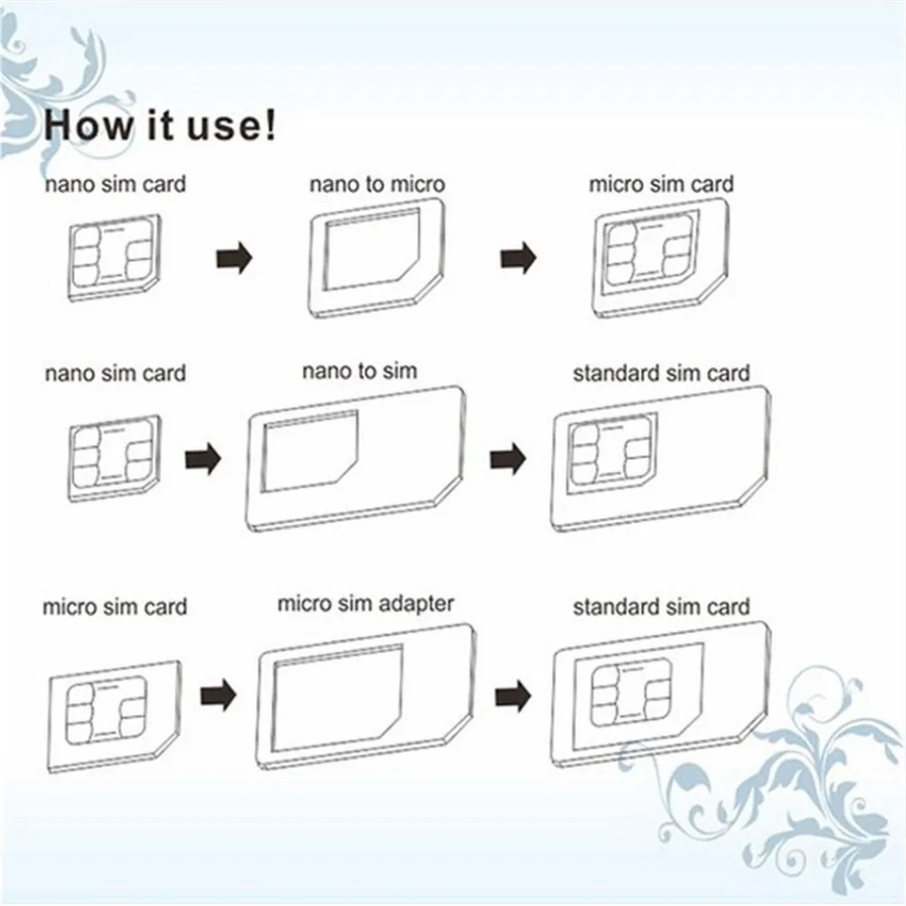 3 шт. для nano SIM для Micro standard карты адаптер лоток держатель адаптеры для iPhone 5 /поставка от производителя