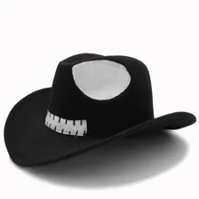 Модная Черная Мужская открытая западная ковбойская шляпа Осенняя Чужеродная Чародейка Jazz Sombrero Hombre Fedora Монтана шапка размер 56-58 см