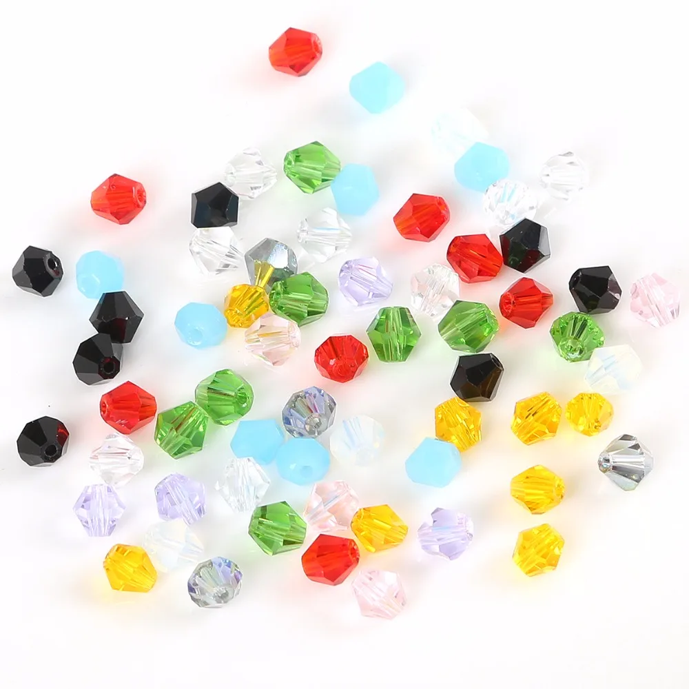 

Top quality 3mm Bicone Beads Crystal Jewelry Beads Charms Fashion Glass Beads Loose Spacer Beads for DIY Jewelry Making 50pcs