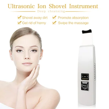

Ultrasonic facial skin scrubber Ultrasound Lifting Face Cleanser Blackhead Acne Removal Spa Vibration Massager