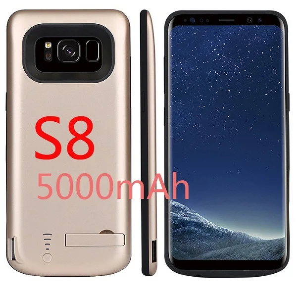 5000 мАч/6500 мАч зарядное устройство чехол для Samsung Galaxy S8 Зарядка телефона крышка питания для Samsung S8 Plus резервного копирования батарея Чехол - Цвет: S8 Gold