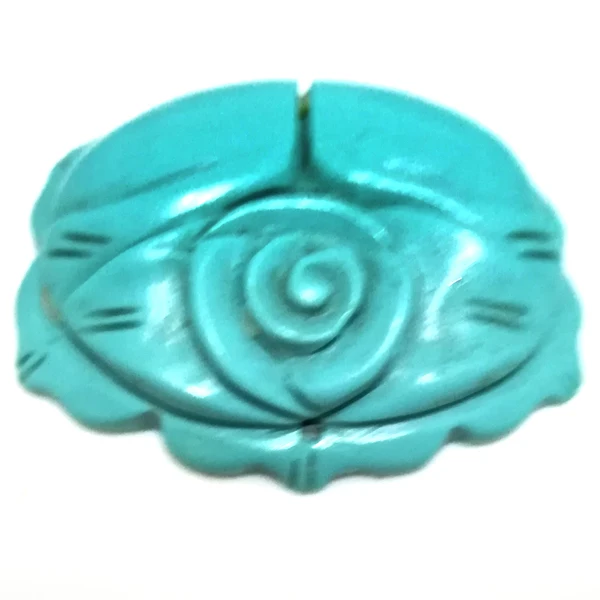 

10x30x40mm Blue Flower Handmade Carved Natural Turquois Pendant