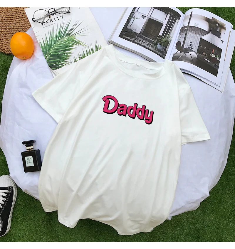 T Shirts Women Summer Funny DADDY Letter Print Tshirt Harajuku Casual Streetwear Kawaii Plus Size Camiseta Mujer Tee Shirt Femme (7)
