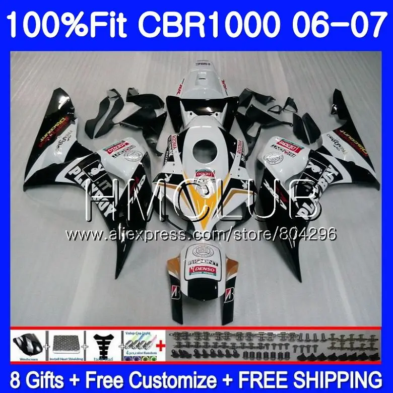 

Injection Body For HONDA CBR 1000 RR 06 07 CBR 1000RR 71HM.8 CBR1000RR 06 07 CBR1000 RR 2006 2007 Black white OEM Fairing kit