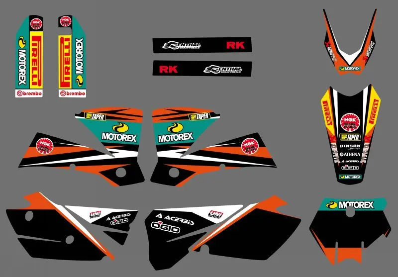 0293 NEW TEAM GRAPHICS WITH MATCHING BACKGROUNDS Sticker For KTM 125 200 250 300 450 525