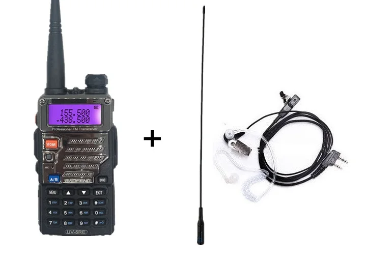 BAOFENG UV-5RE портативная рация радио Amador UHF VHF морская Портативная радиостанция HF трансивер сканер UV 5R Woki Toki - Цвет: add earpiece antenna