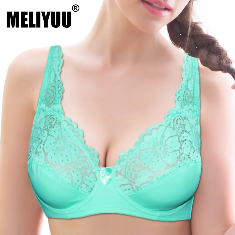 

Womens Large Cup Lace Bra Underwired Sexy Bralette Underwear See Through Brassiere Bh Top 34 36 38 40 42 44 46 B C D DD E F Cup