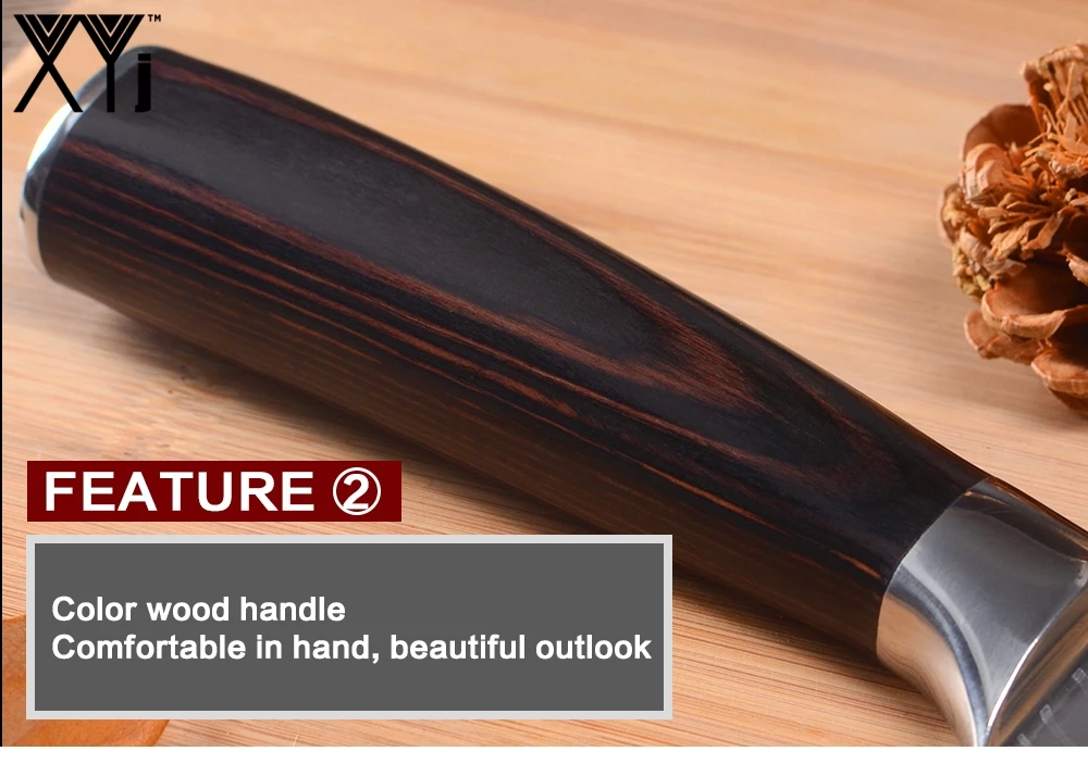 XYj 7 дюймов Santoku дамасский стальной нож VG10 острое лезвие цветной нож с деревянной ручкой крышка 73 слоя японский стиль