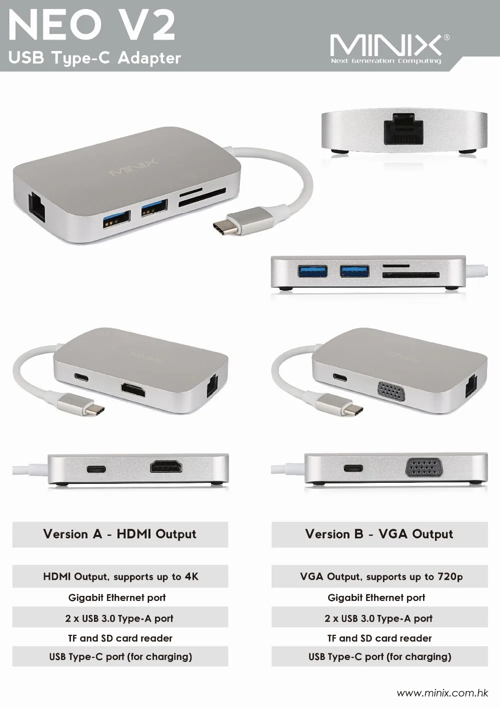 MINIX NEO-C Adapter - Spec Sheet