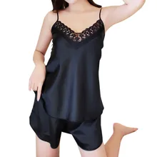 YOUYEDIAN Для женщин s сексуальная сатиновая Ночная сорочка Нижнее белье, одежда для сна, пижамы без рукавов детская Ночная Нижнее бельё для девочек, набор, пижама одежда для сна Для женщин# w35