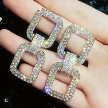 2 шт./компл. богемные женские Серьги Квадратные Кристальные золотые серебряные серьги набор женские Свадебные украшения Аксессуары