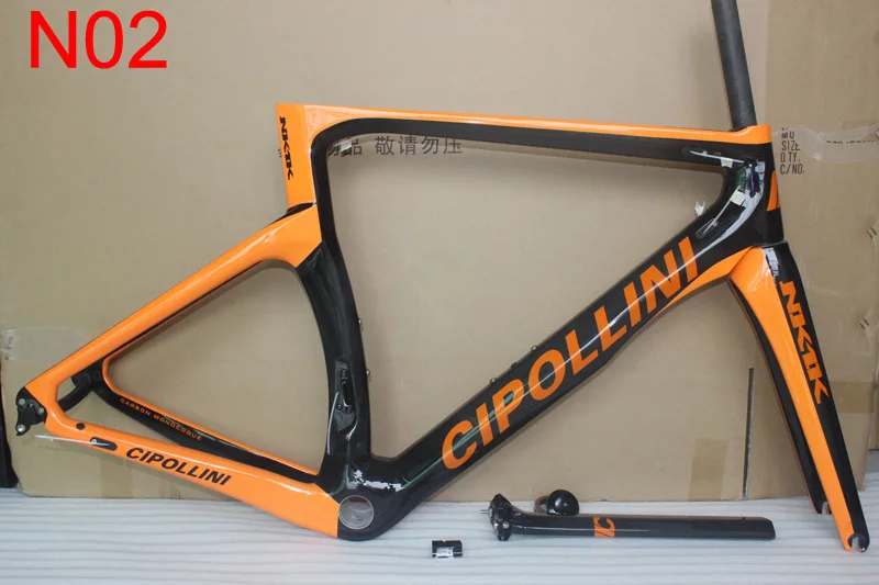 Excellent orange black Cipollini NK1K full carbon bike frame with fork headset clamp seatpost T1000 Carbon Road bicycle Frameset 1 Excellent orange black Cipollini NK1K full carbon bike frame with fork headset clamp seatpost T1000 Carbon Road bicycle Frameset 1