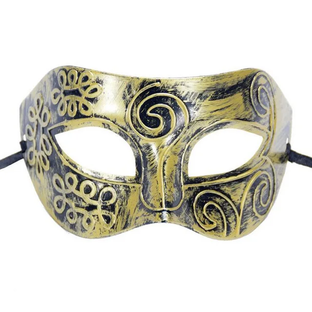 Горячая Ретро Римский гладиатор Хэллоуин вечерние маскарадные маски для лица венецианские костюмы Карнавальная маска для анонима Марди - Цвет: gold