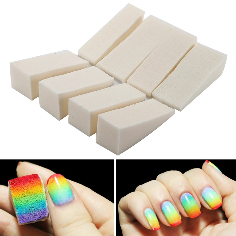Elecool 8 шт. Треугольники ногтей Nail Art Губка для полировки штамповки градиент Цвет тиснение губка для переноса изображений аксессуары для ногтей