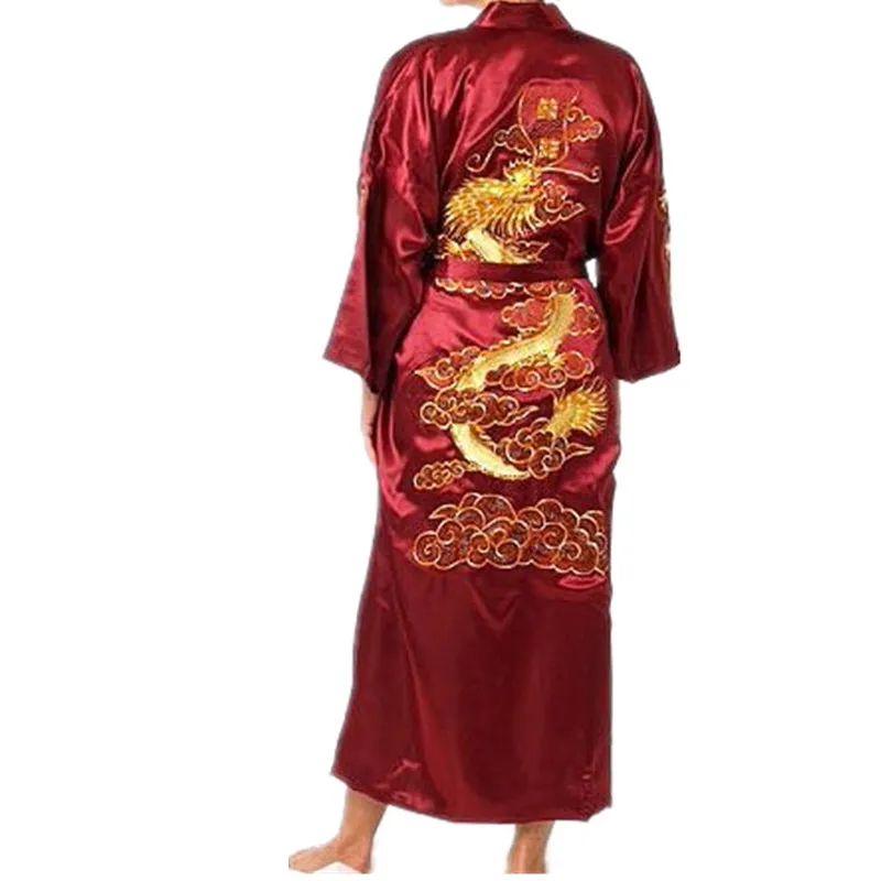 Женское атласное платье с вышивкой в виде дракона Размеры M L XL XXL XXXL|dragon kimono|mens kimono