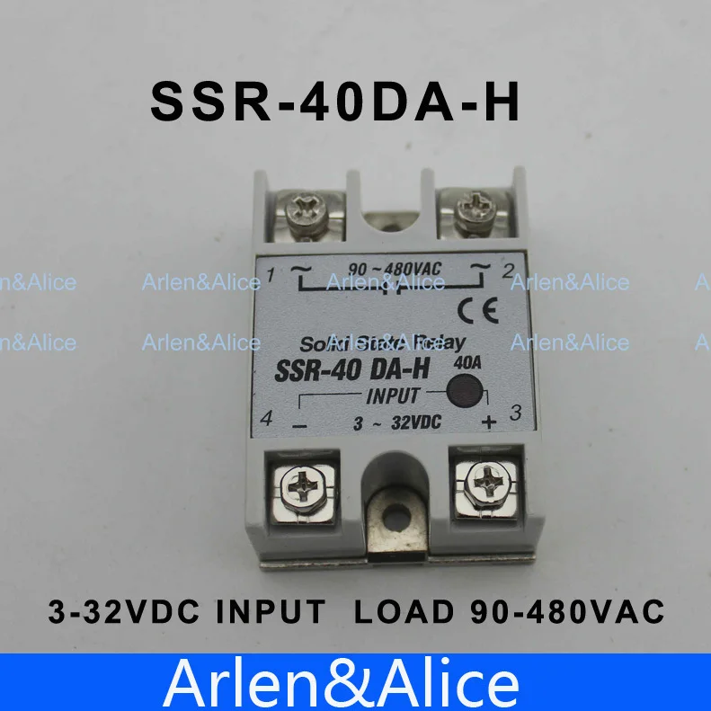 

40DA High voltage type SSR input 3-32V DC load 90-480V AC single phase AC solid state relay