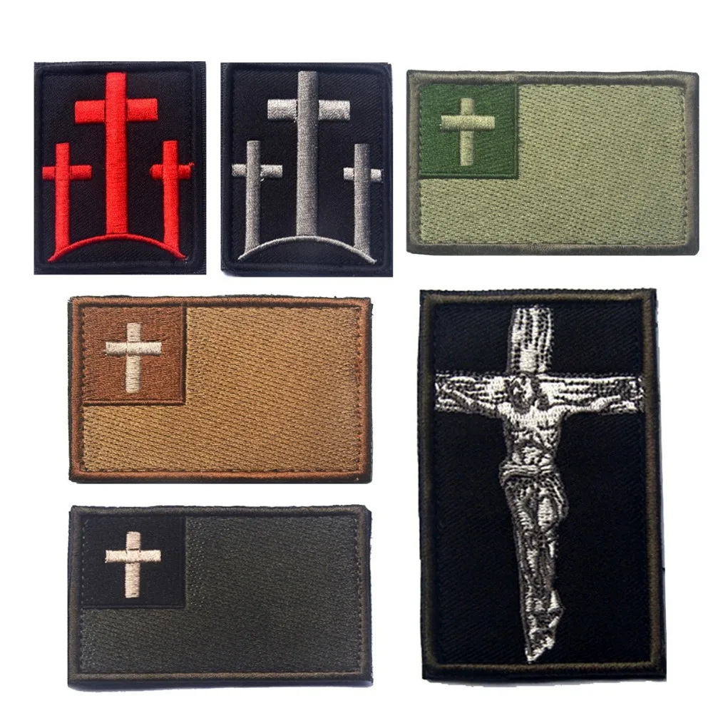 

3 CROSSES CHRISTIAN CATHOLIC USA INFIDEL ARMY BLACK OPS SWAT PATCH Jesus Christian Faith Blessed Crucifix symbol patches badge