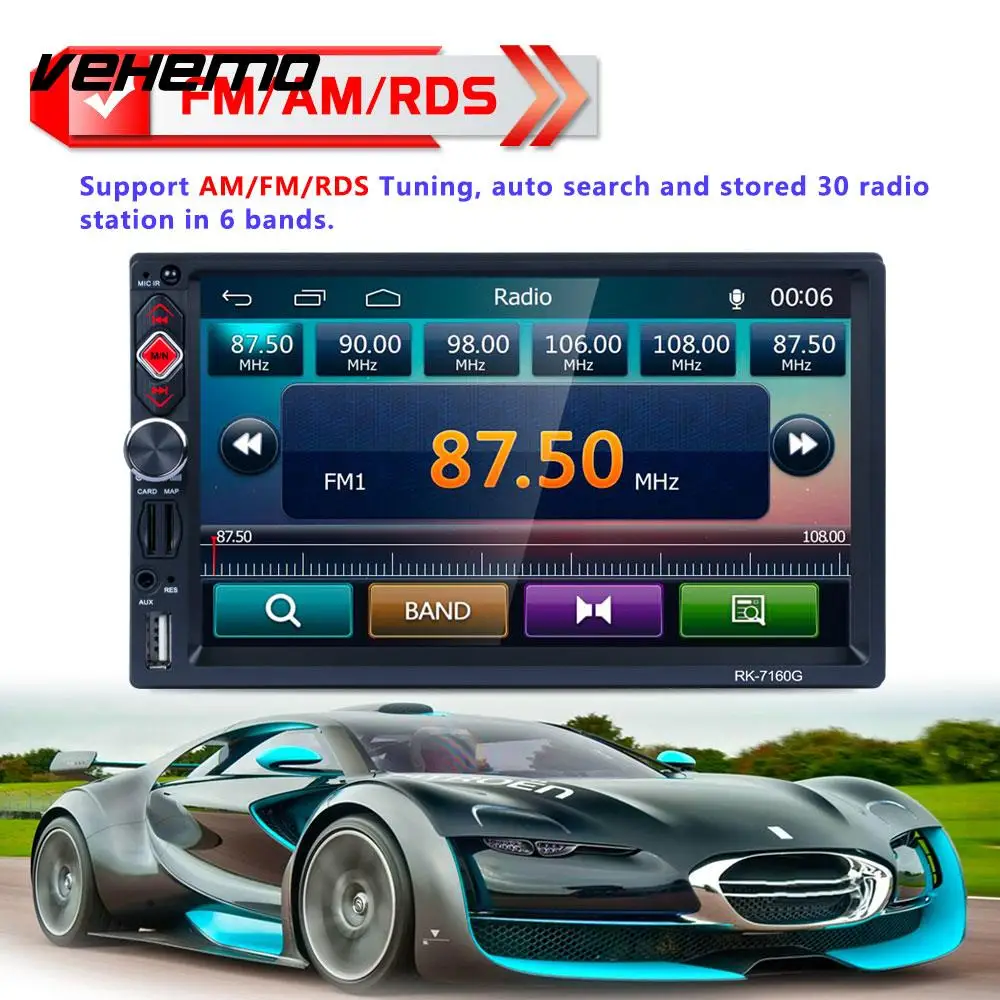 

Vehemo Mirror Link GPS Navigation Function Video Player Radio Car MP5 Player Multimedia Player TF/USB/AUX Bluetooth Automobile
