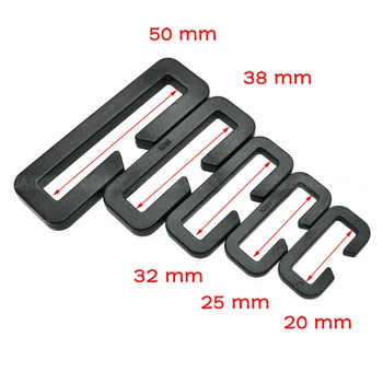 

Looploc Plastic Rectangular Ring Buckle Ribbon Slider Belt Accessories Black