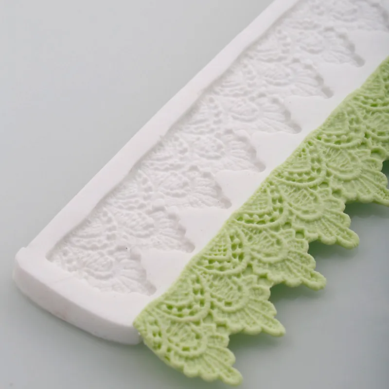 Flower Lace Cake Border Fondant Silicone Mold Sugarcraft Cake...
