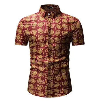 

Summer Hawaiian Shirt Men 2019 Brand New Floral Print Short Sleeve Shirt Men Beach Party Casual Plus Size Hawaii Shirts Camisas