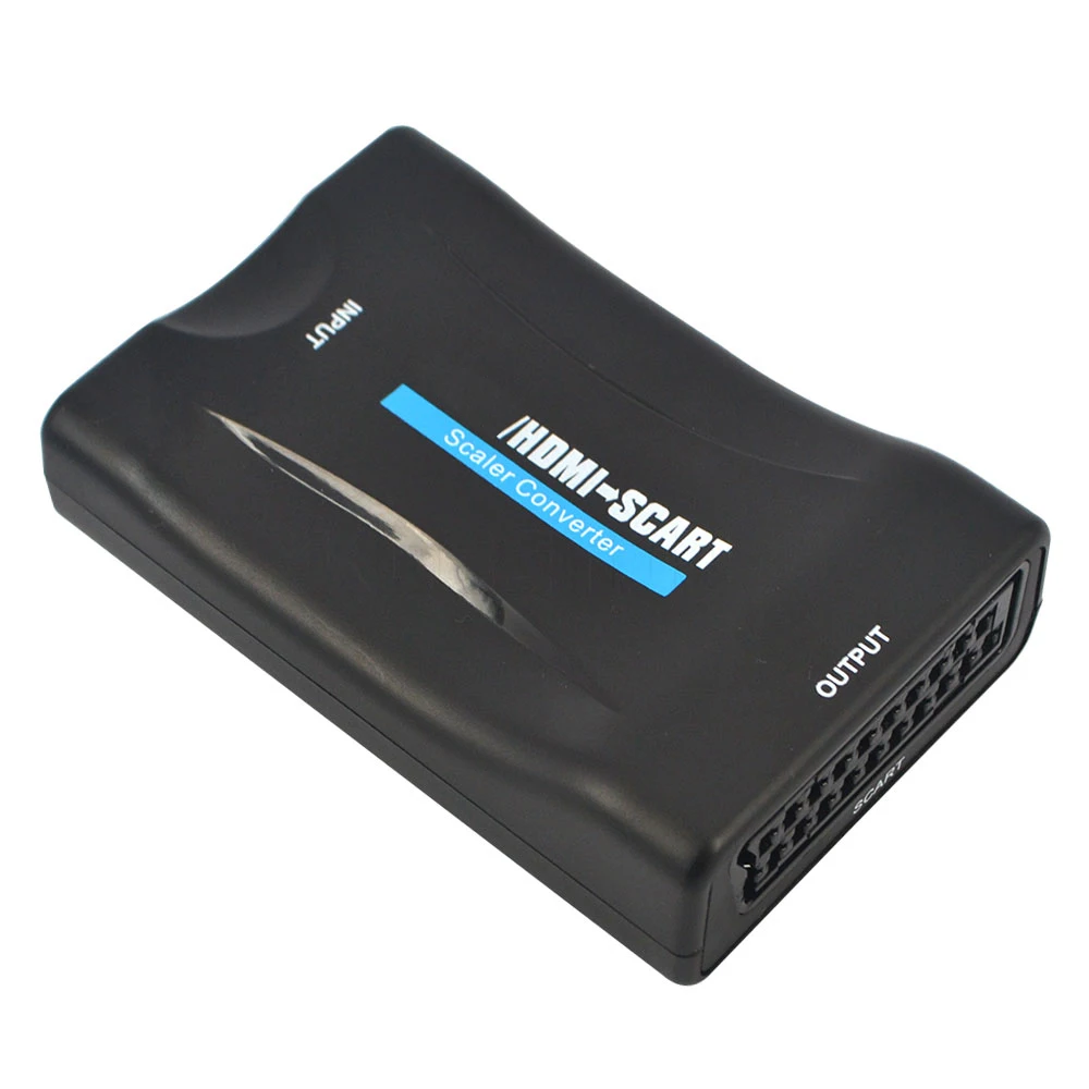 Kebidu 1080P SCART К HDMI видео аудио высококлассный конвертер адаптер для HD tv DVD для Sky Box STB Plug and Play с кабелем постоянного тока