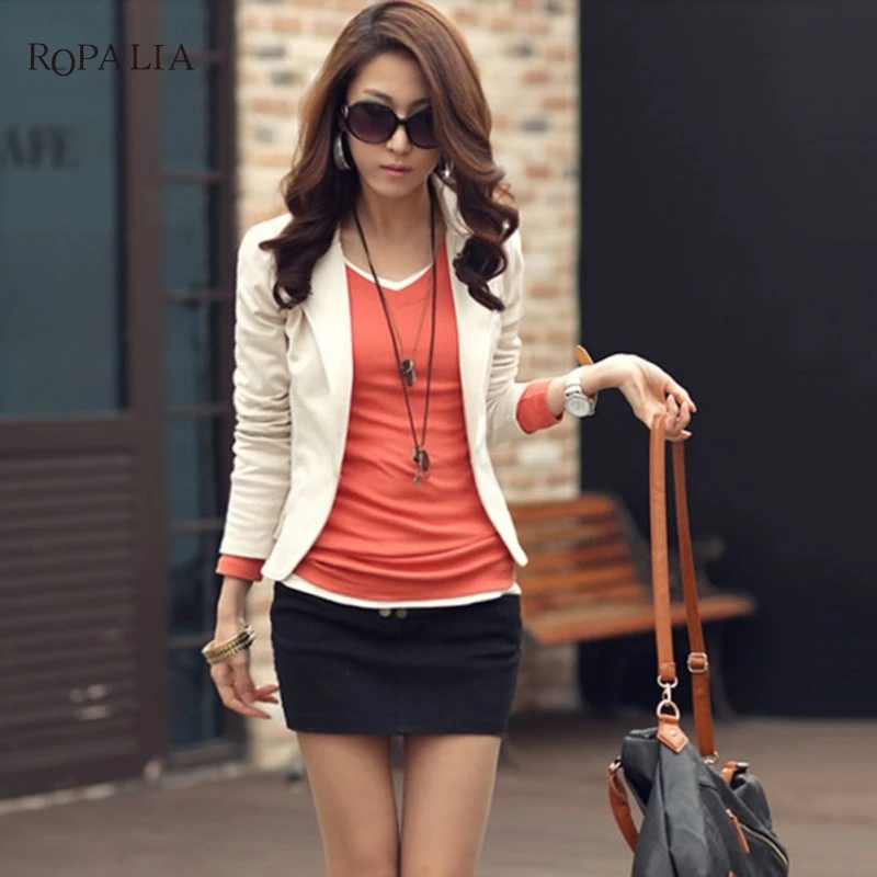 Women Blazer Feminino Plus Size 2XL Formal Jacket Women's White Blaser Rosa Female Blue Suit Office Ladies Veste Femme - 32920206835