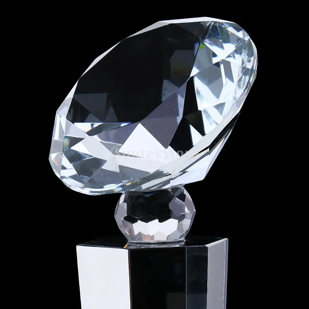 Crystal Quartz 29cm Diamond Tops Trophy Award for Soprts Competition Winner